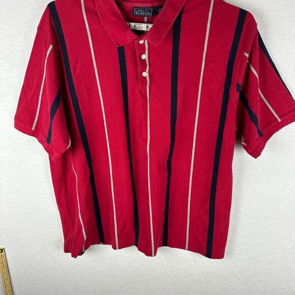 VINTAGE 90's BASIC EDITIONS POLO SHIRT, VERTICAL STRIPED, SHORT SLEEVE, SIZE 2X - Picture 2 of 10